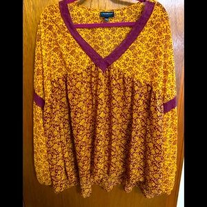 🍁 Lane Bryant Floral Gauze Top 🍁